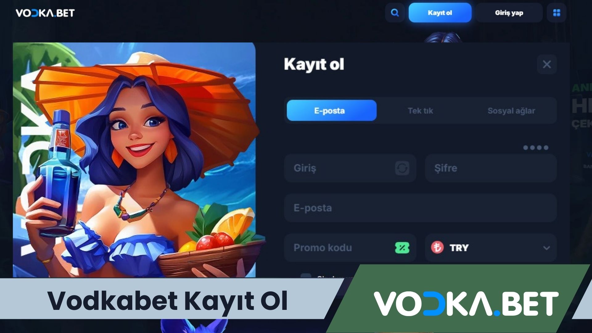 Vodkabet Kayıt Ol: Üyelik Formsuz Kayıt